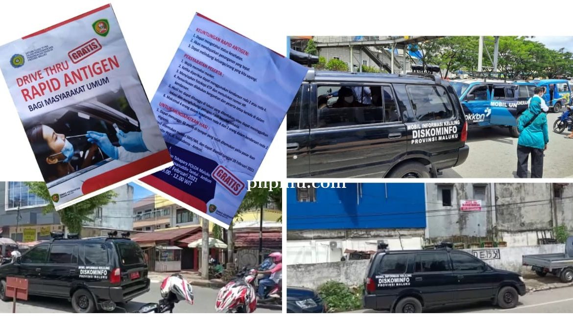 Optimalkan Mobil Koling Dan Leaflet, Diskominfo Maluku Siarkan Drive Thru Rapid Antigen